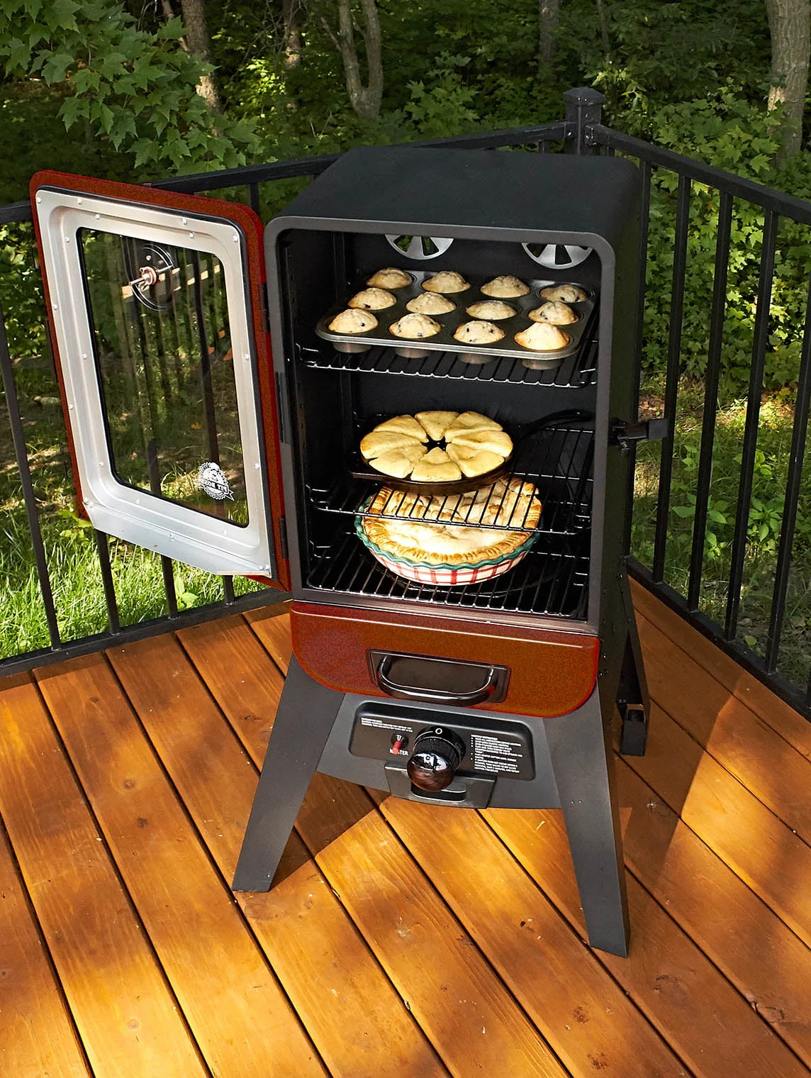 Pit Boss 2 Series Propane Vertical Smoker, Red Hammertone – PBV2G1 Image 5
