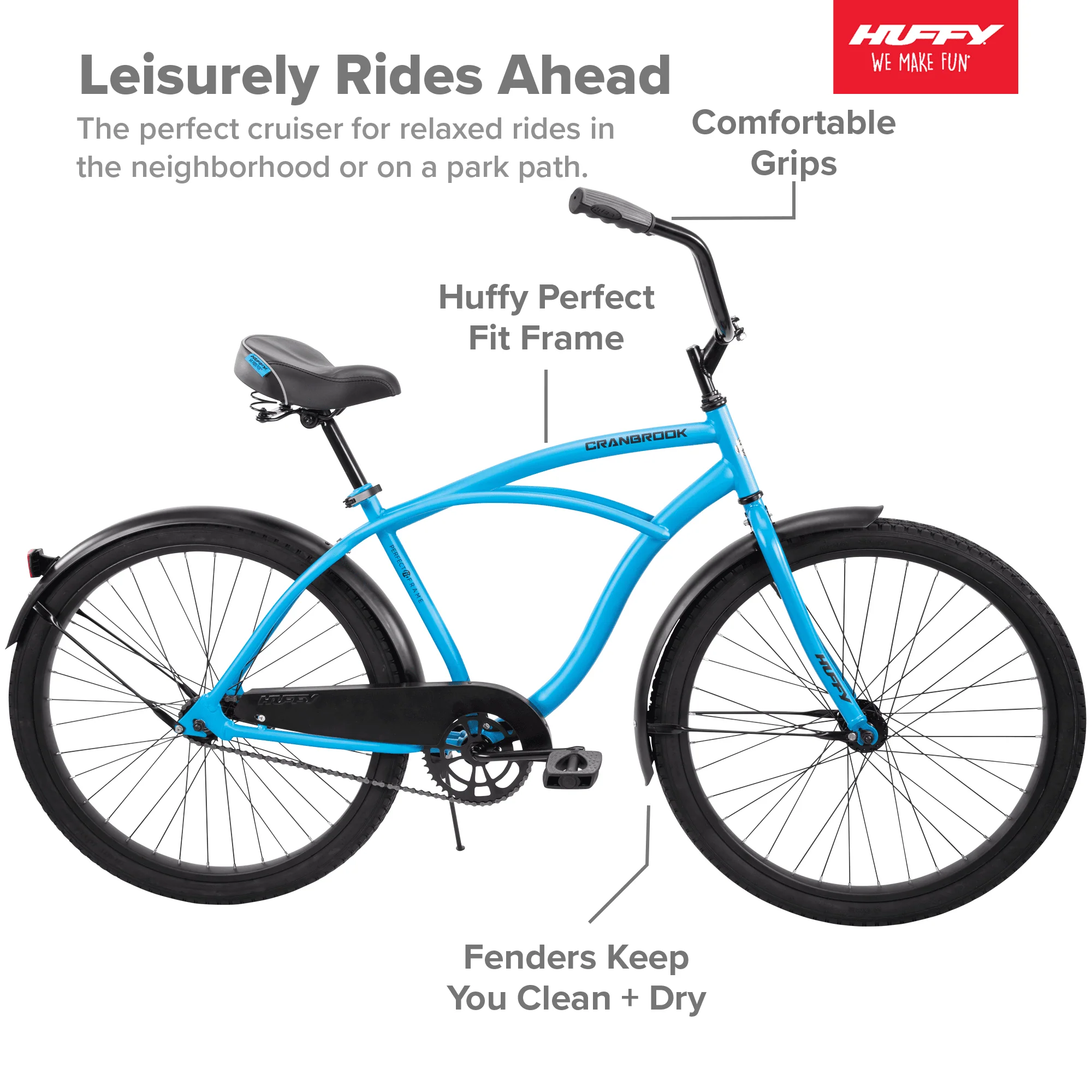 26" Cranbrook Men's Comfort Cruiser Bike, Matte Blue - Image 2