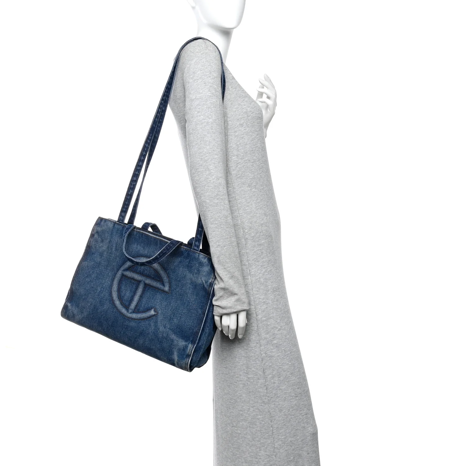 Denim Medium Shopping Bag Blue