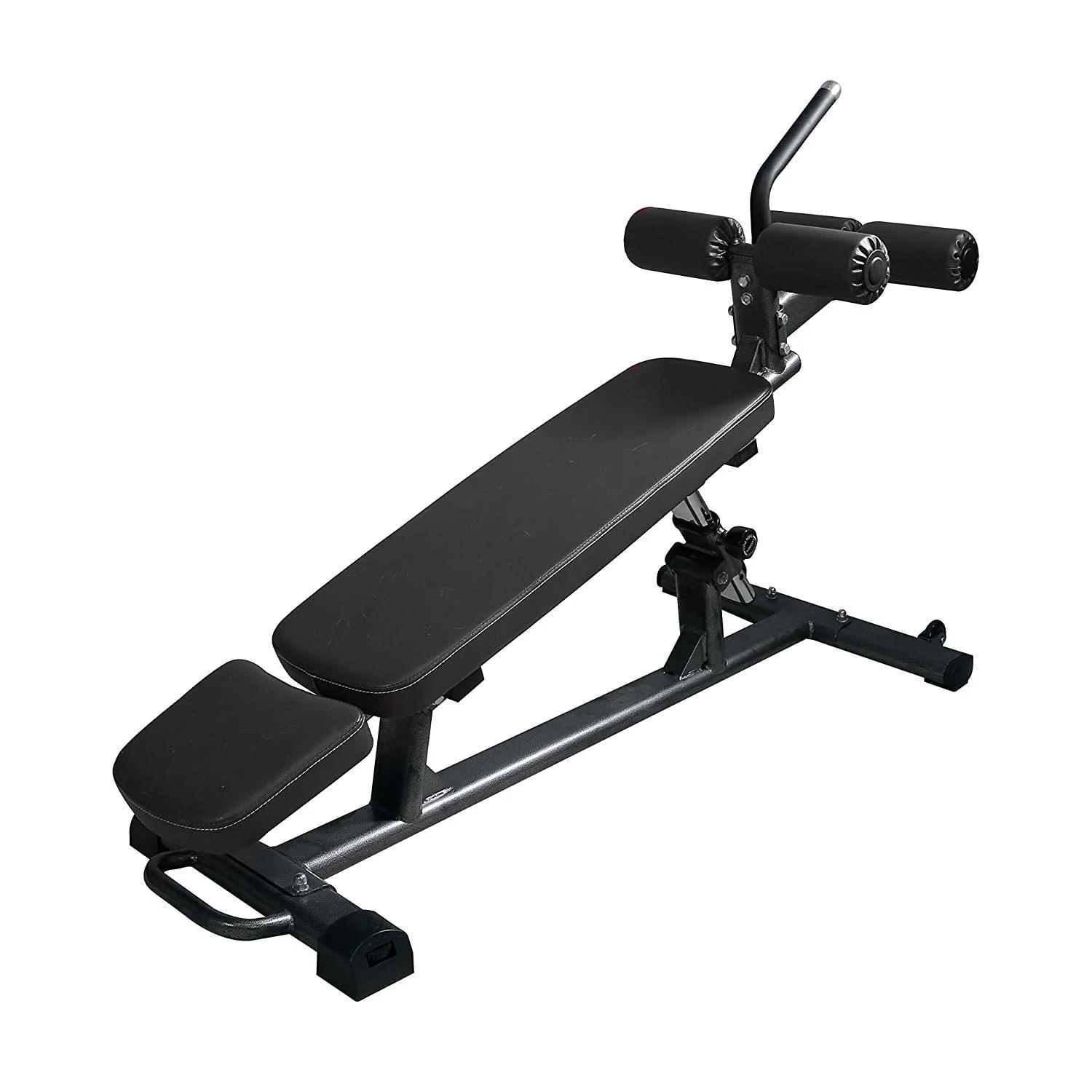 Finer Form Semi, Commercial Sit up Bench Elite, Reverse Crunch Handle for Ab Exercises, Reverse Crunch and Decline Sit up with 4 Adjustable Height Settings, Black