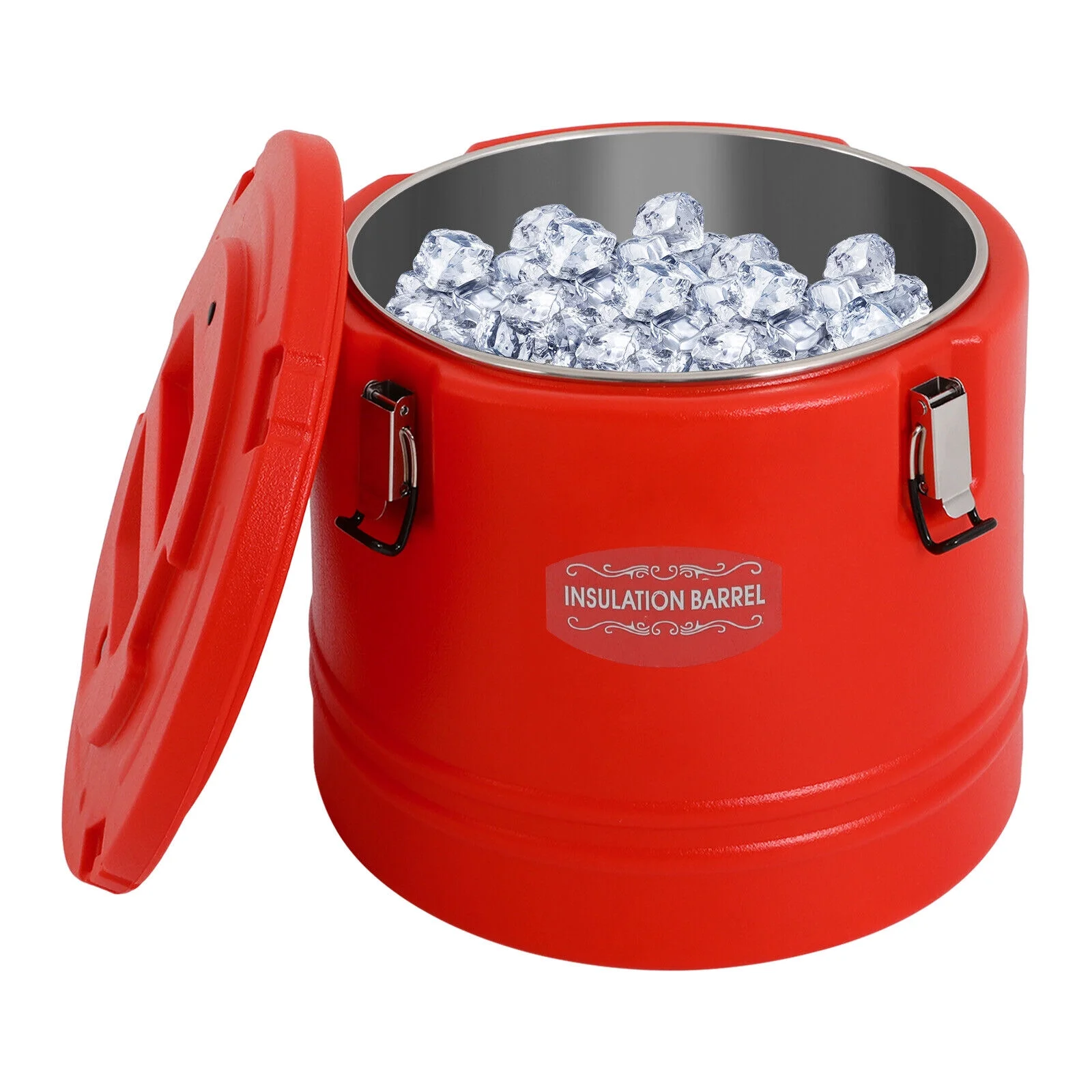 30 L Modern Round Insulated Bucket Insulated Beverage Cooler Insulated Beverage Containers Red
