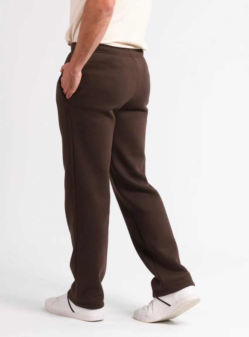Pantalon jogging homme molleton marron