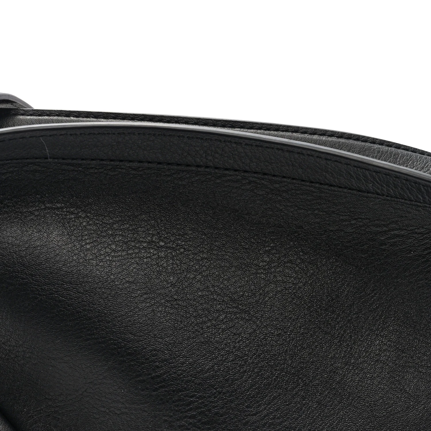 Grained Calfskin Small Slouchy Banana Bag Black