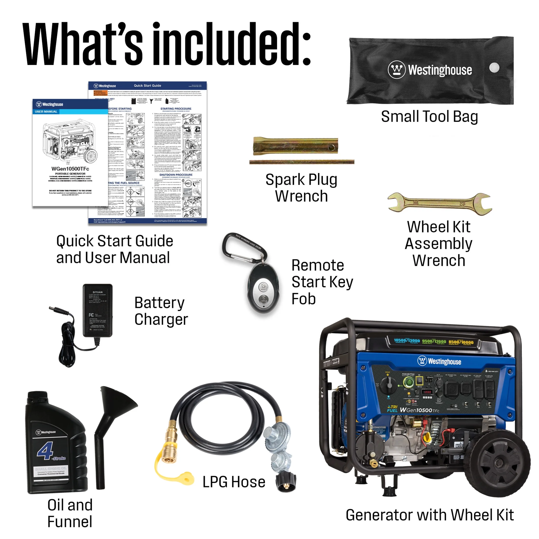 Open Box 13500 Peak Watt Tri-Fuel Home Backup Portable Generator, Remote Electric Start, Transfer Switch Ready, Gas, Propane, and Natural Gas Powered - Image 4