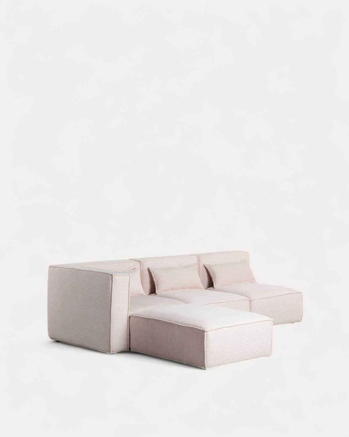 Kilhe Pana Gruesa - Sofá Modular de 3 Piezas Esquinero con 2 Sillones y Puff de Pana Gruesa Kilhe