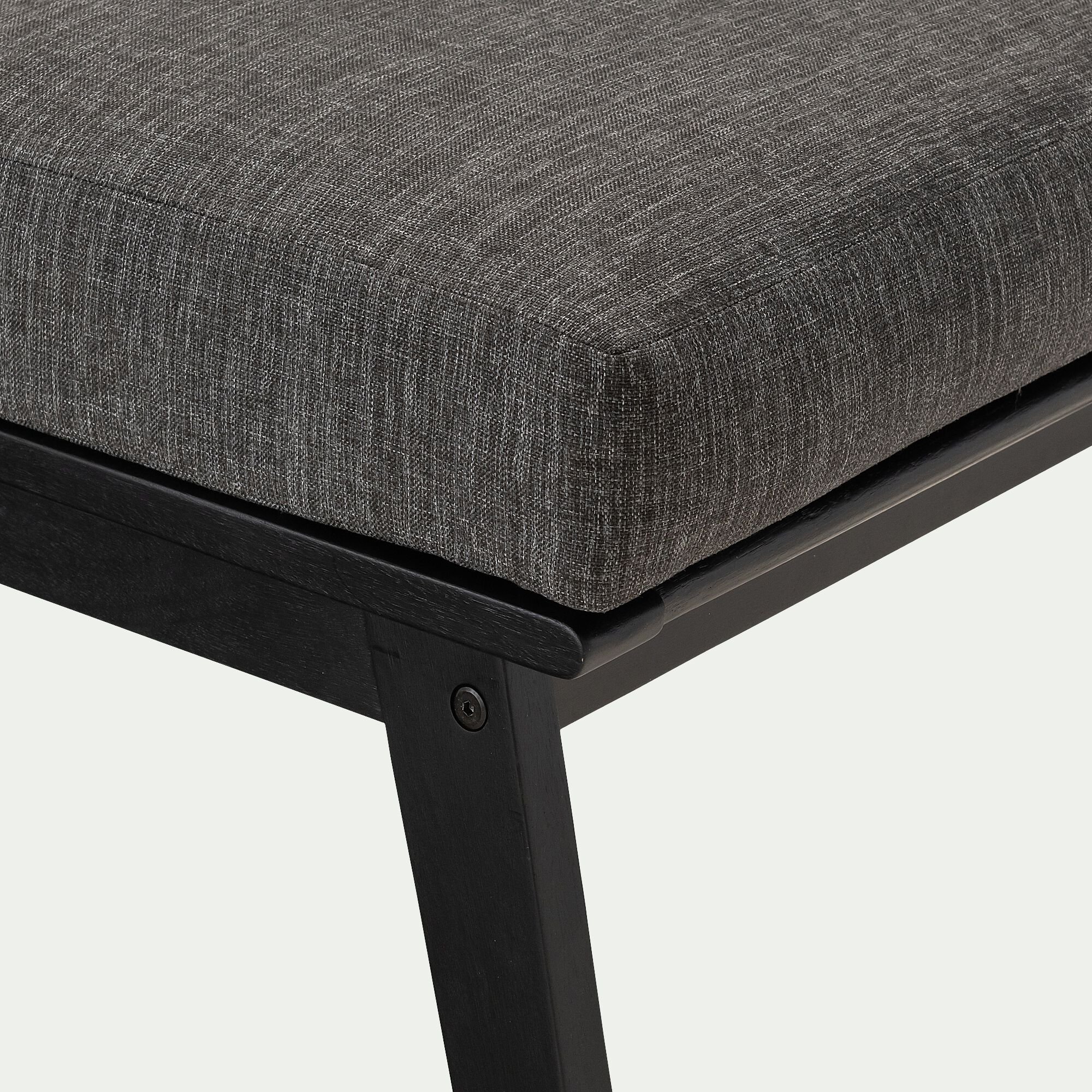 ZEQI - Repose-pieds pour fauteuil en bois d'eucalyptus - noir