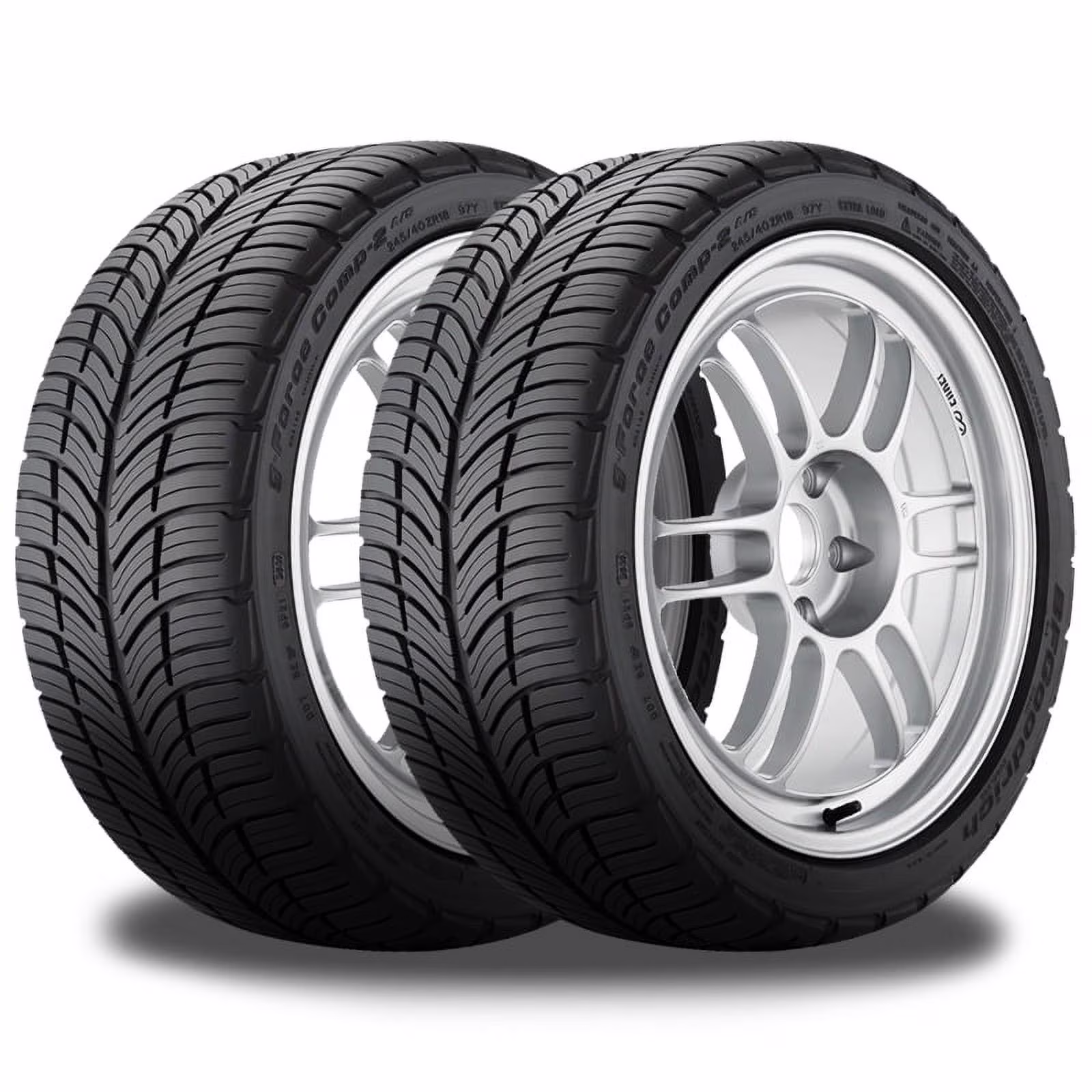 2 G-Force Comp-2 A/S Plus 225/40R18 92W UHP Performance 400AA 45K Mi BF02037 / 225/40/18 / 2254018