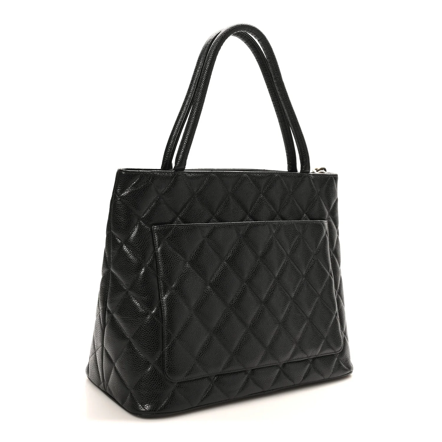 Caviar Quilted Medallion Tote Black
