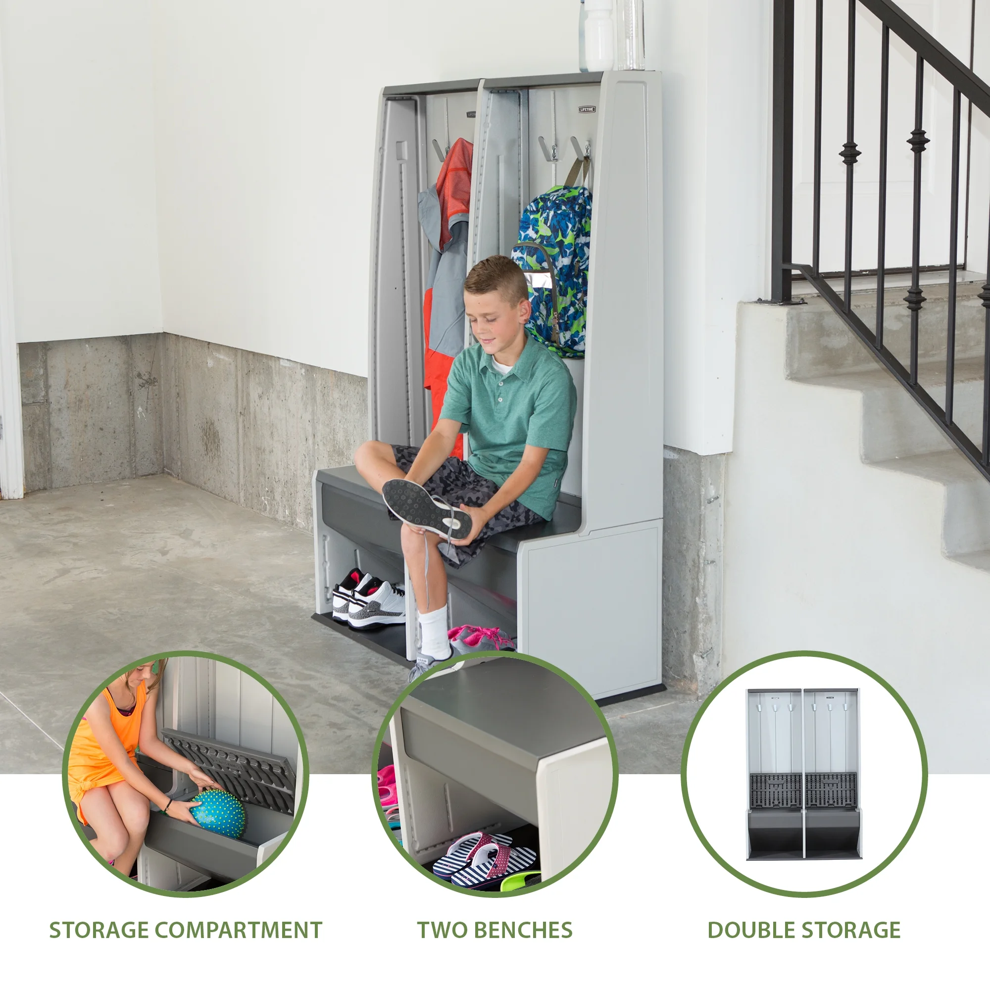 Home and Garage Polyethylene Storage Locker, Freestanding for Adults and Children (60226) - Image 3