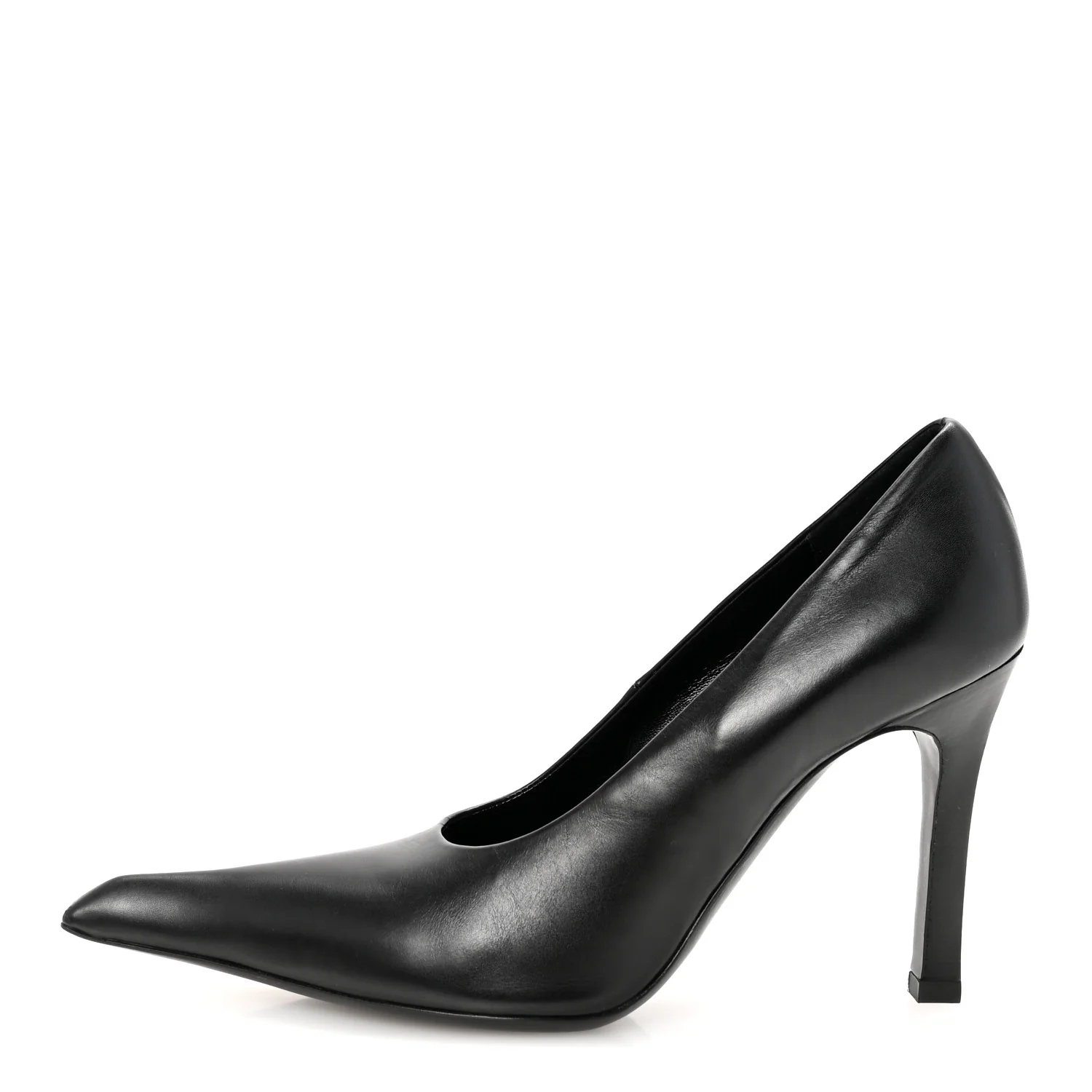 Distressed Calfskin Odeon 100mm Pumps 38 Black