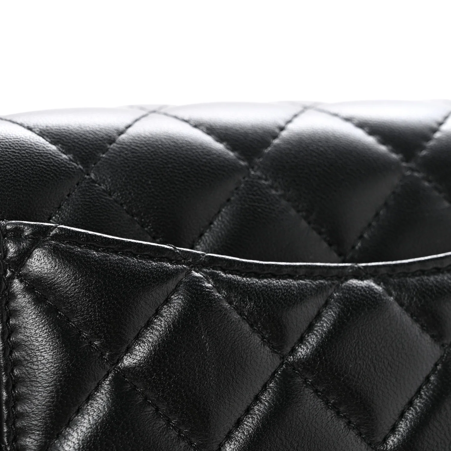 Lambskin Quilted Mini Rectangular Flap Black