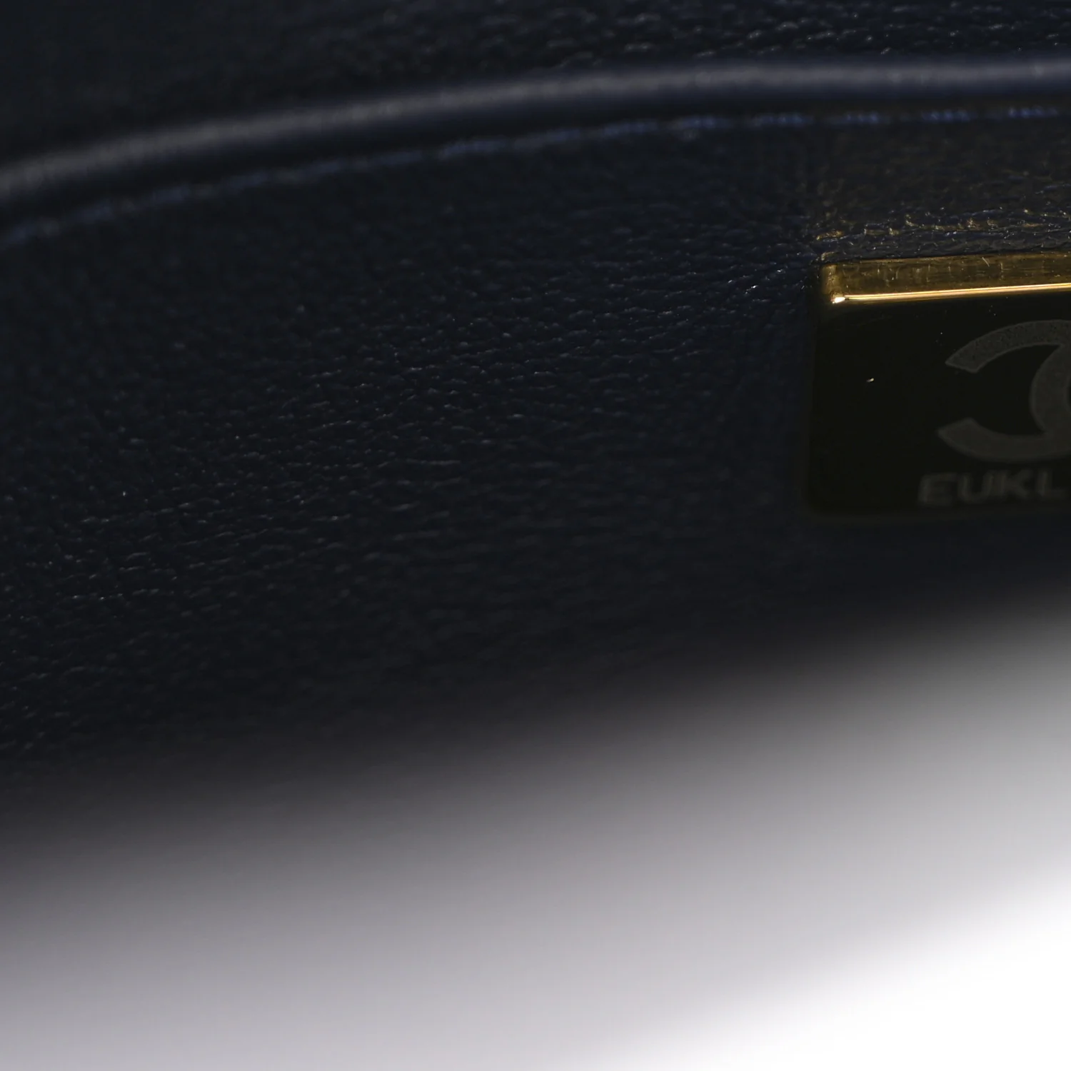 Shiny Caviar Quilted Mini Top Handle Flap Navy Blue