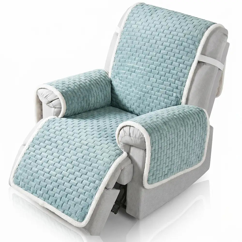 Plush Scratch-Resistant Recliner Couch Covers Slipcovers with Elastic Straps