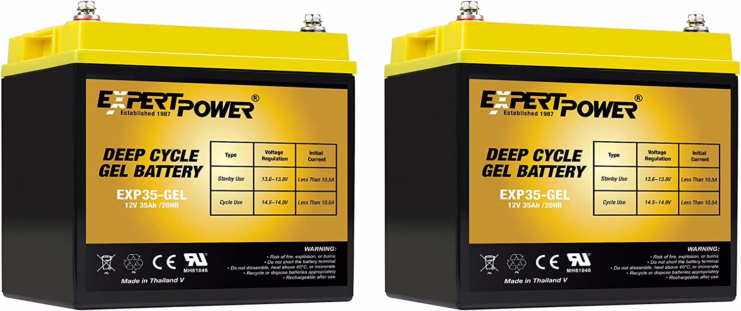 2 Pack 12 Volt 35AH Rechargeable Gel Type Deep Cycle Battery