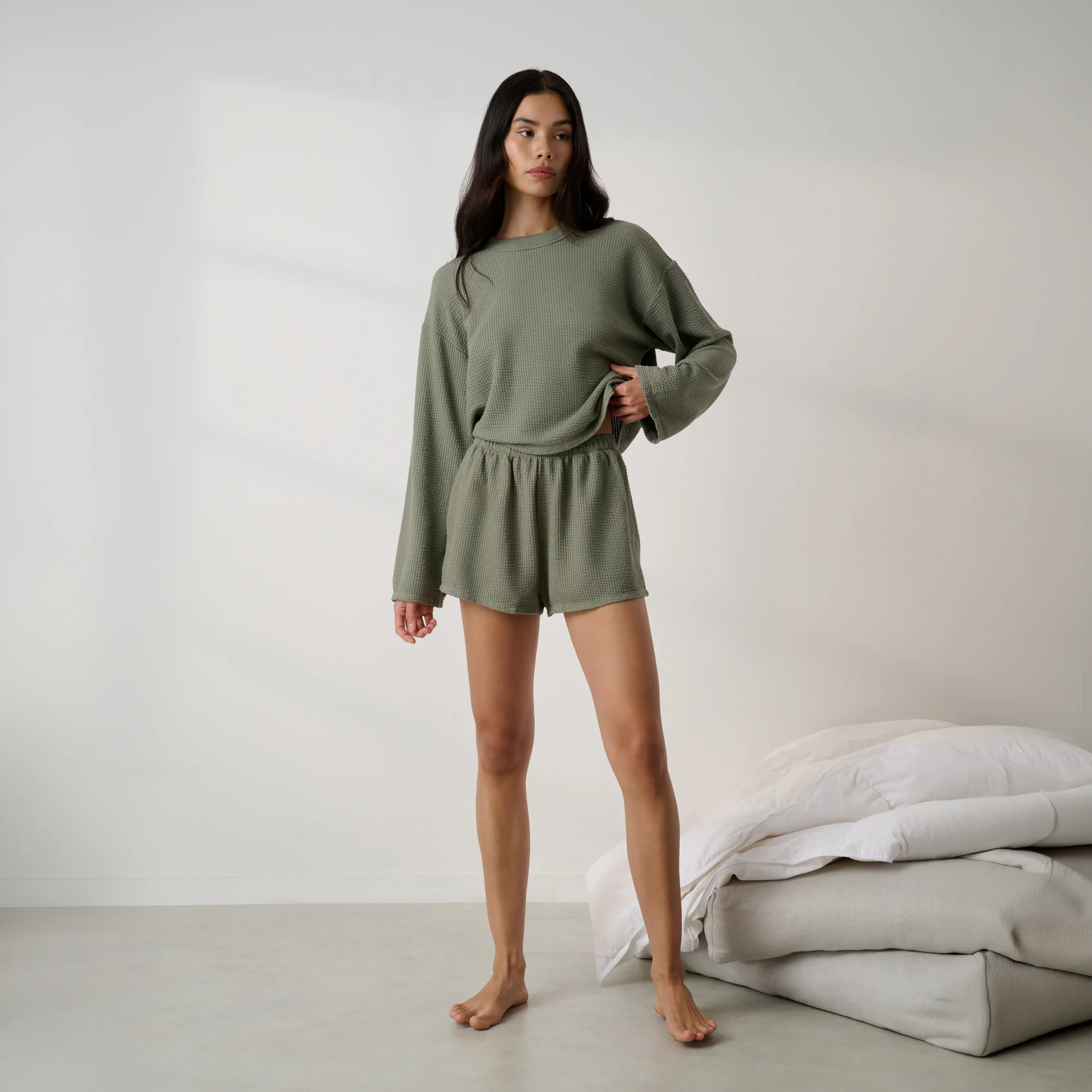 Organic Cotton Seersucker Short