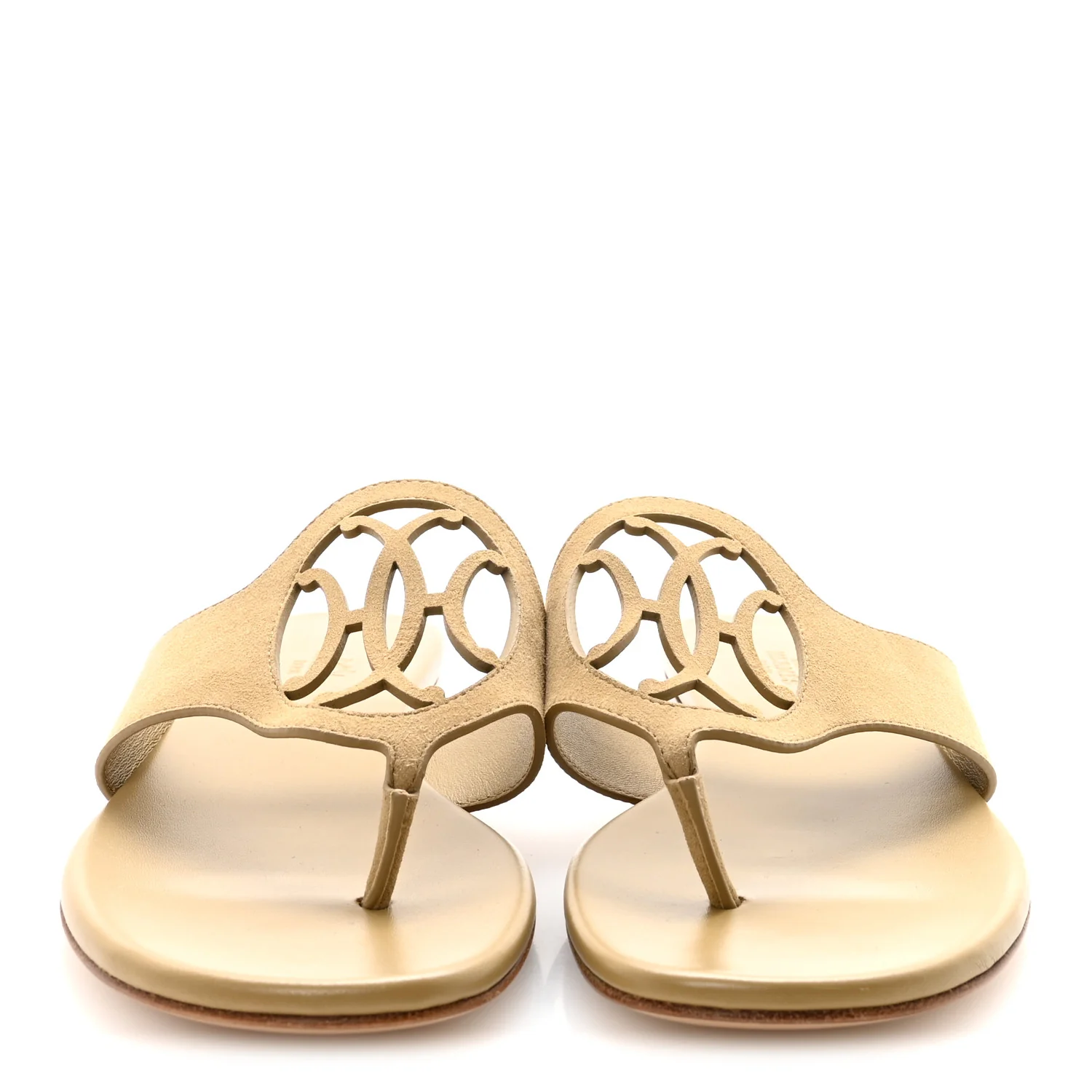Suede Goatskin Womens Mage Sandals 38.5 Beige Albatre
