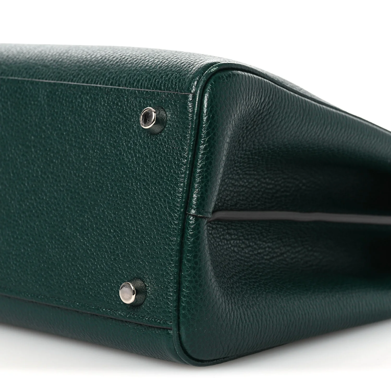 Grainy Calfskin Medium Zumi Top Handle Bag Vintage Green
