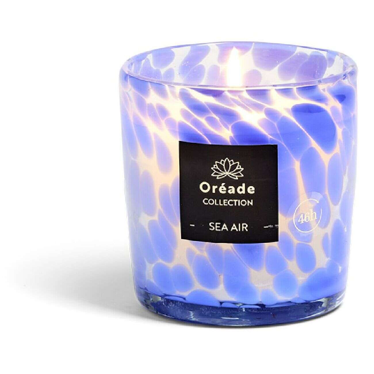 Bougie en verre soufflé Air Marin 46h Ø10xH10cm bleu