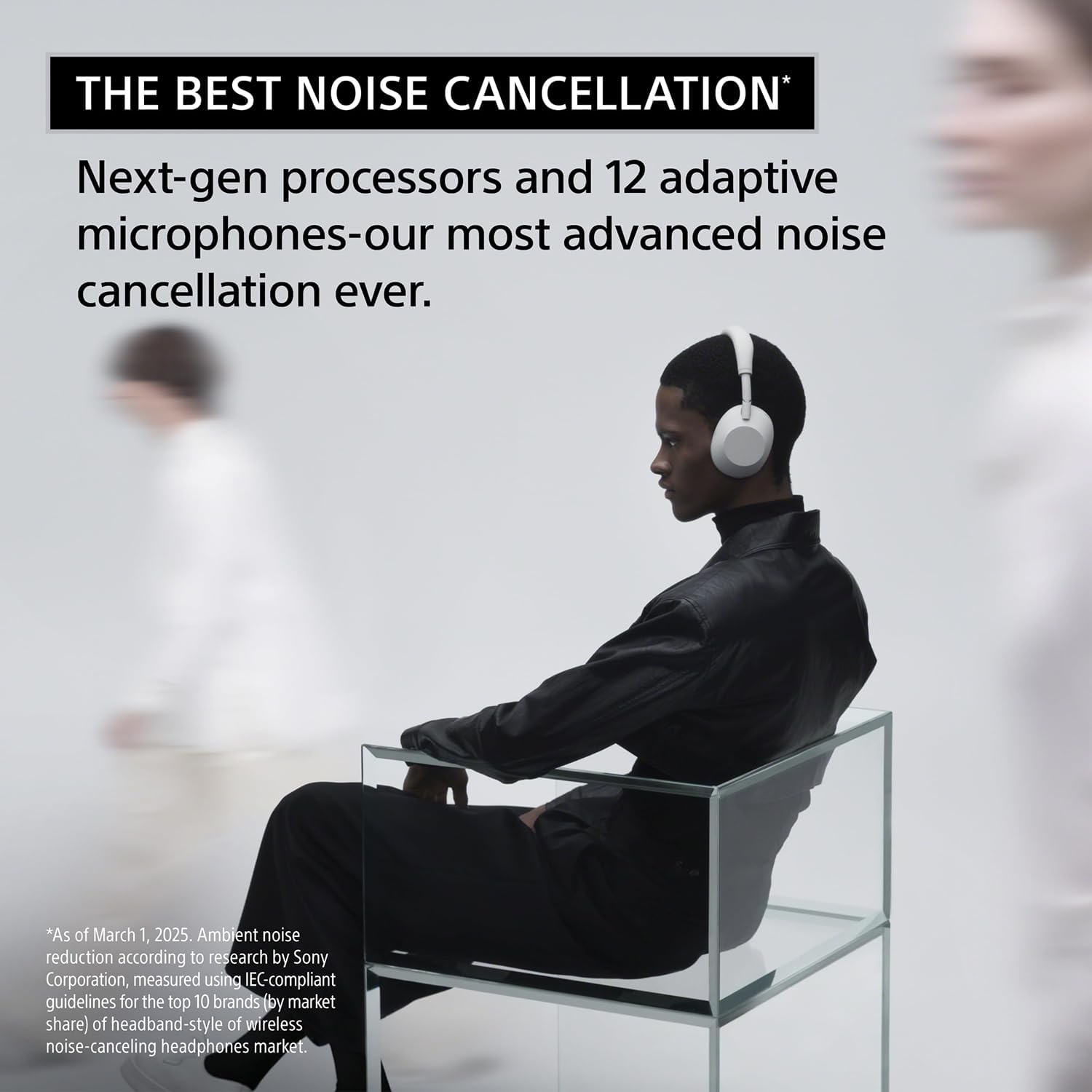 Sony WH-1000XM6 Best Wireless Noise Canceling Headphones  Black Bundle with Deco Gear Pro Audio Headphone Stand in Matte Black/Red