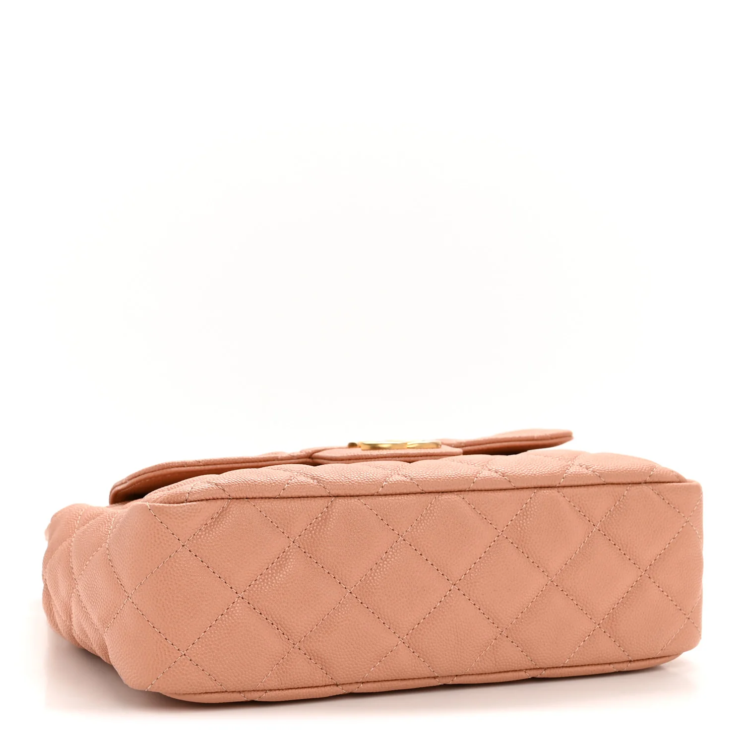 Caviar Quilted Wavy CC Hobo Beige
