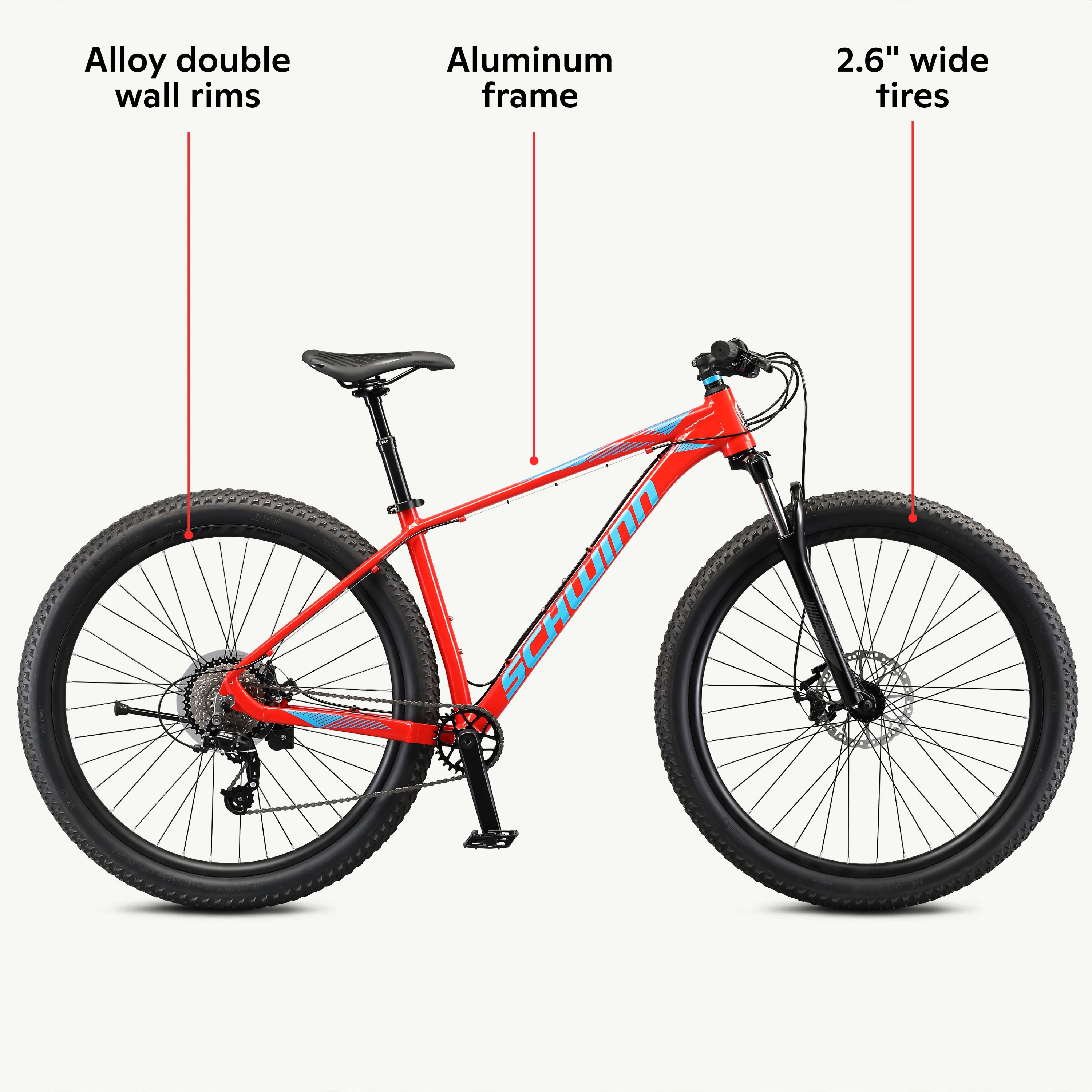 29 in Axum DP Mens Mountain Bike, Red, 19 in Frame Image 4