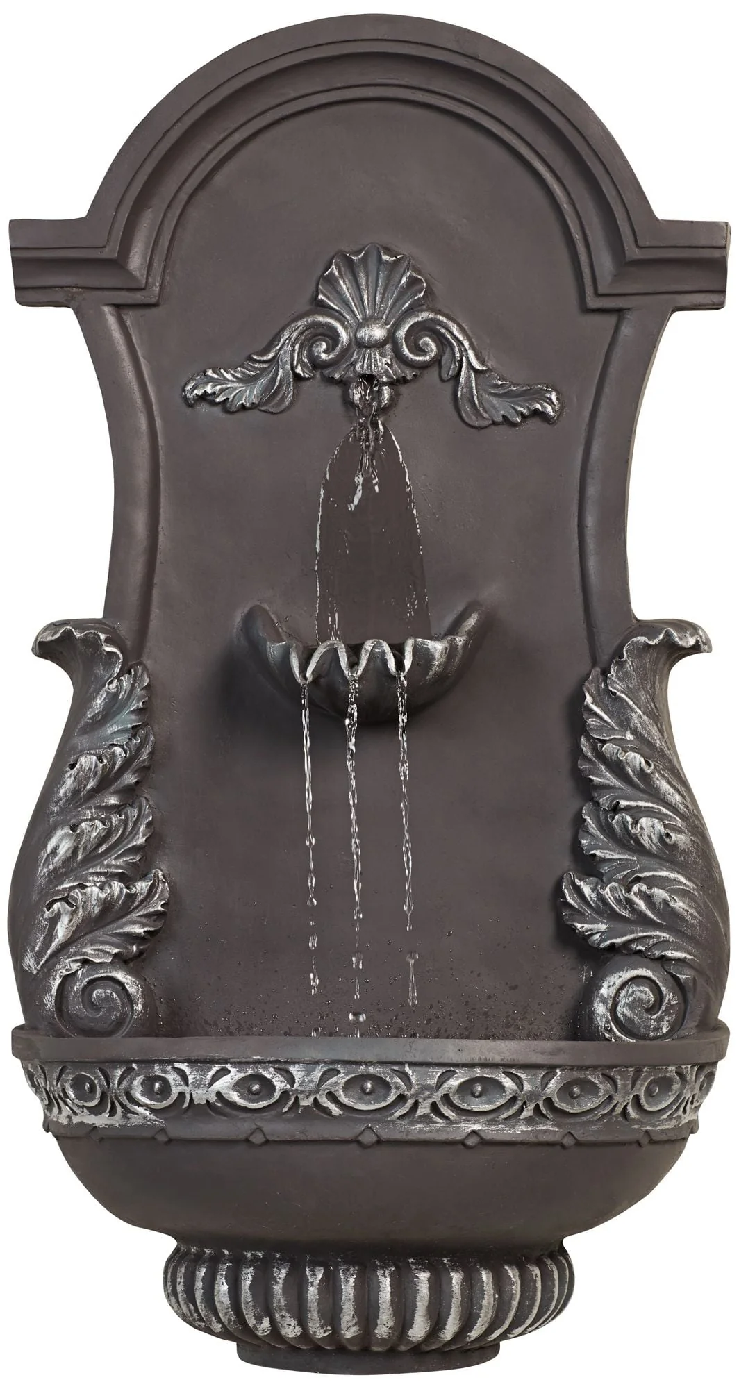 John Timberland Tivoli Grey Ornate Rustic Outdoor 2 Tier Outdoor Wall Water Fountain 33