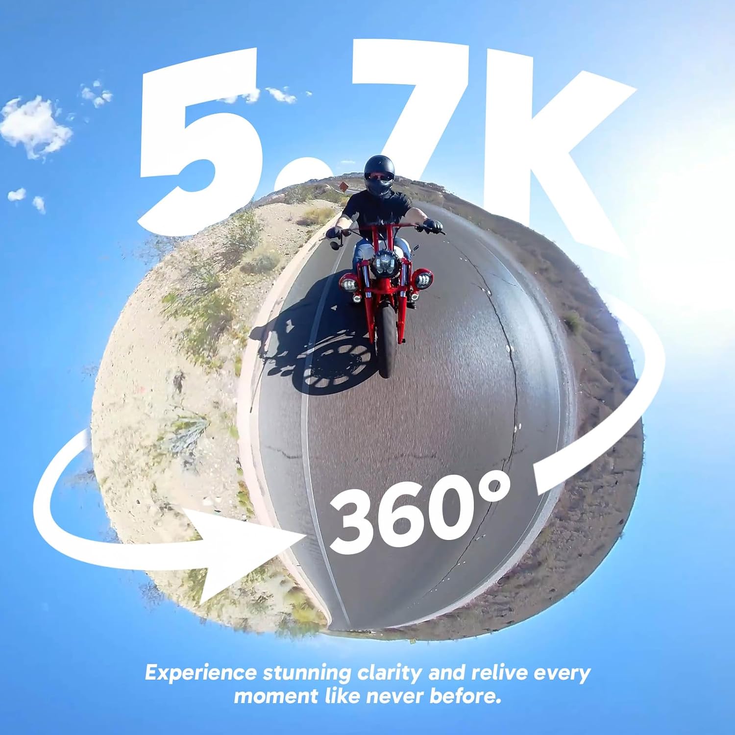 AKASO 360 Weatherproof 360° Action Camera - 5.7K 360 Video with 1/2