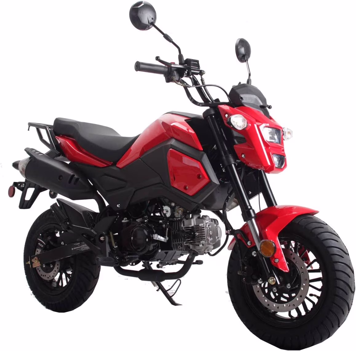 Upgraded New 125cc Motorcycle Bike VADER 125 HELLCAT Dual Sports 125cc Motorcycle Bike Youth Adults Gas Motorcycle Big Headlights ( RED )