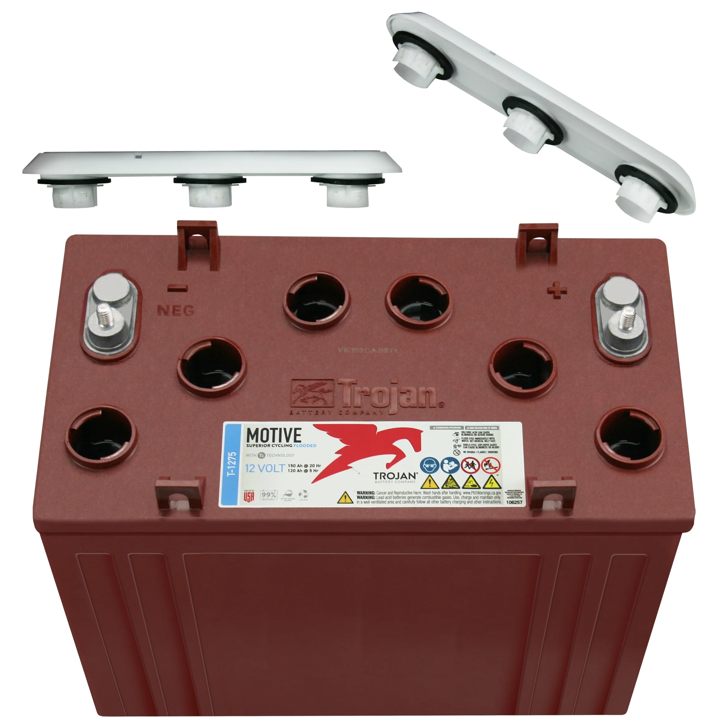 Trojan T - 1275 12V 150ah Flooded Lead Acid GC12 Deep Cycle Battery X6