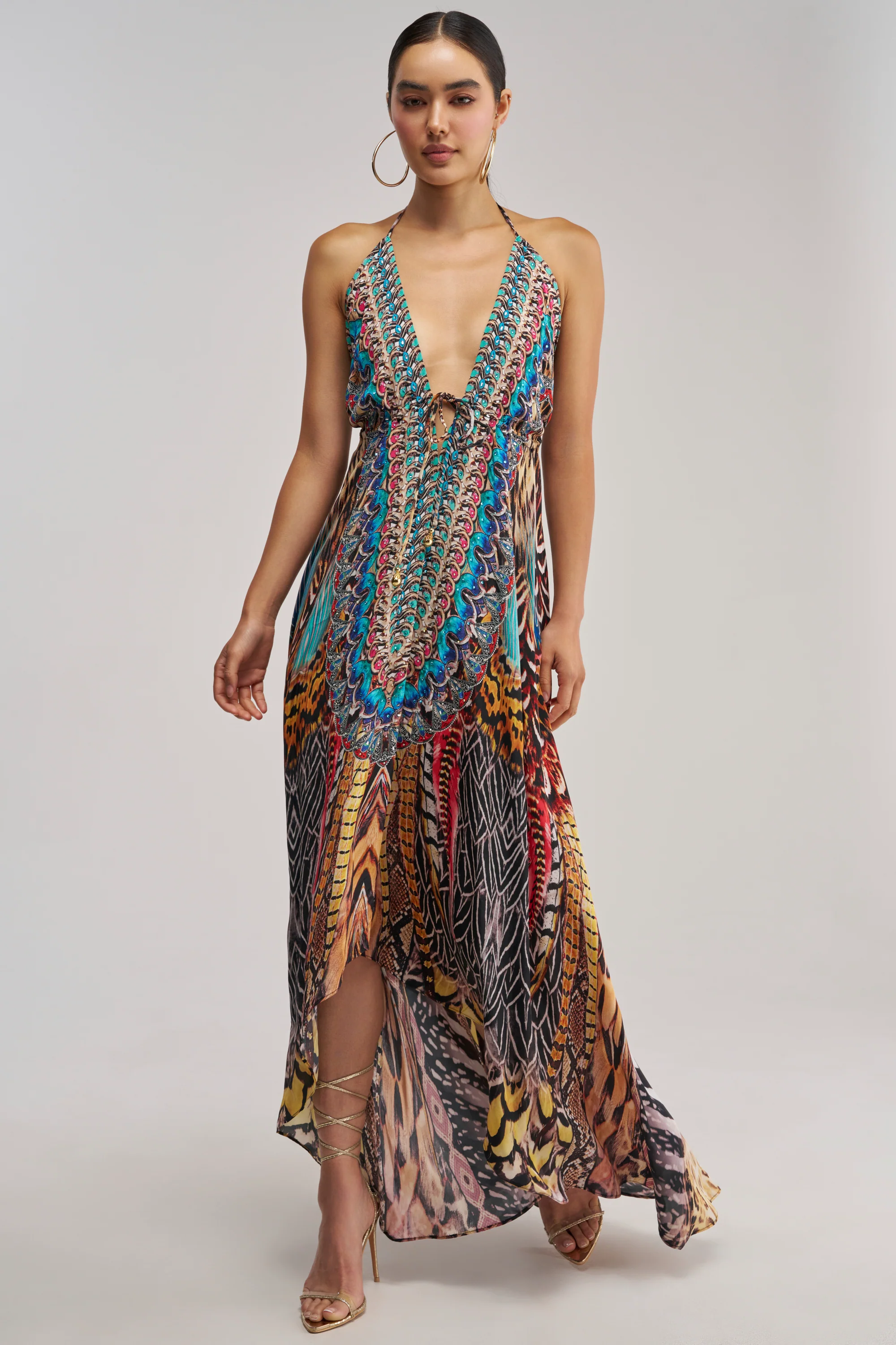 TALK OF THE TOWN PRINTED MAXI DRESS - Akira Store
