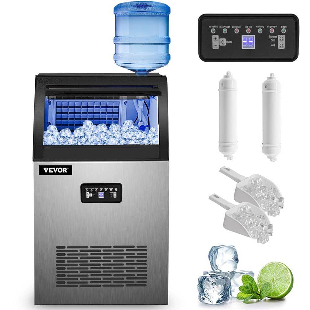 VEVOR Commercial Ice Maker Machine, 120 lbs/24H Stainless Steel Under Counter Ice Machine with 24 lbs Storage for Home Office Restaurant Bar etc,2