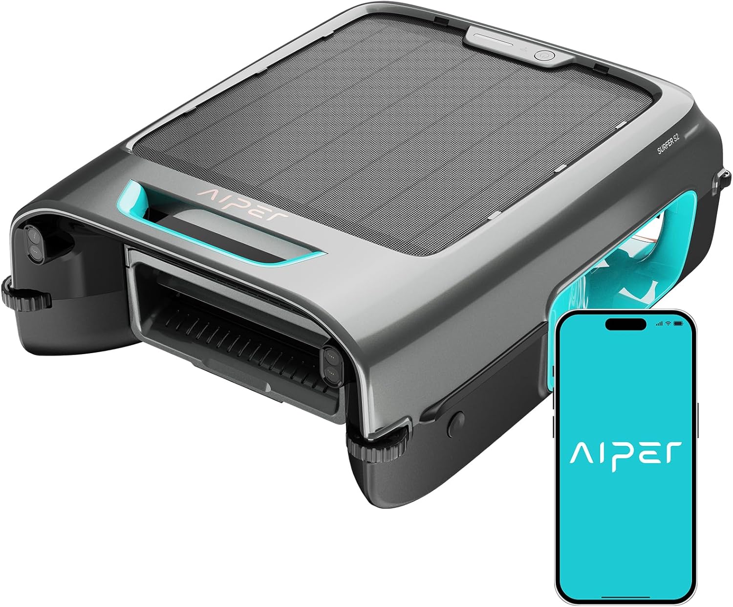 Écumoire solaire pour piscine avec application mobile, nettoyage 24h/24 et 7j/7, double mode de charge, détection intelligente des obstacles, idéale pour tous types de piscines.