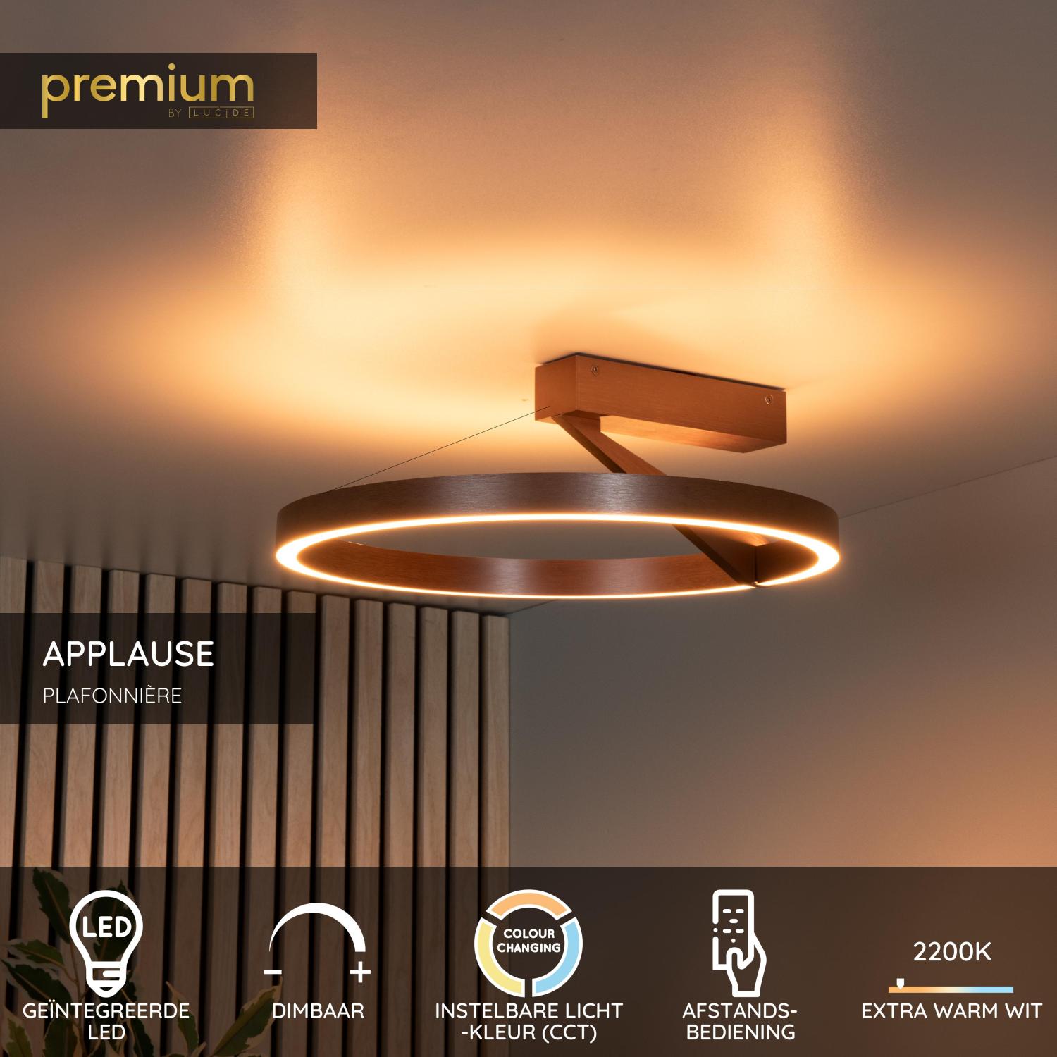 Lucide Premium APPLAUSE Plafonnière - Koffie