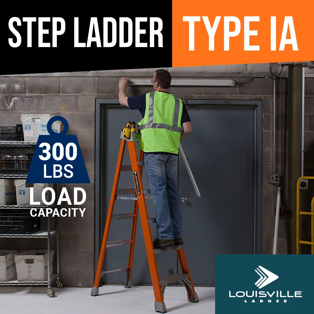 Louisville Ladder 10 - Foot Fiberglass Step Ladder, 300 - Pound Load Capacity, Type IA, FS1510
