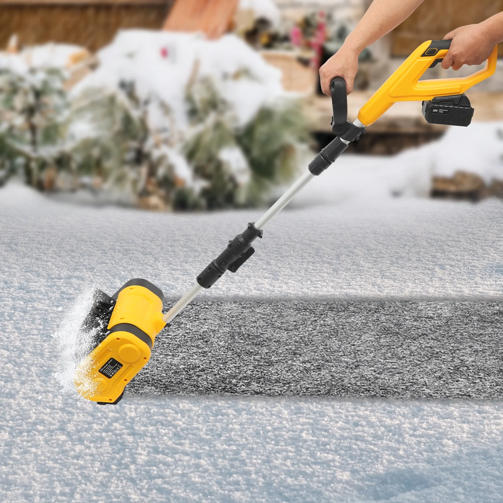 Cordless Snow Shovel, 1200W Cordless Snow Blower, 20V 27in Electric Snow Shovel with 26ft Throwing Distance, Electric Snow Shovel Cordless, Lasting 1hour Work - Image 10