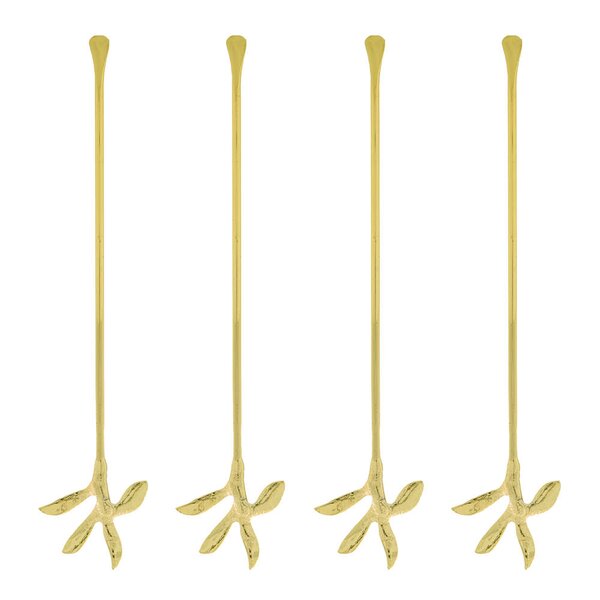 Serve rørepinne 19 cm 4 stk anitkk gull