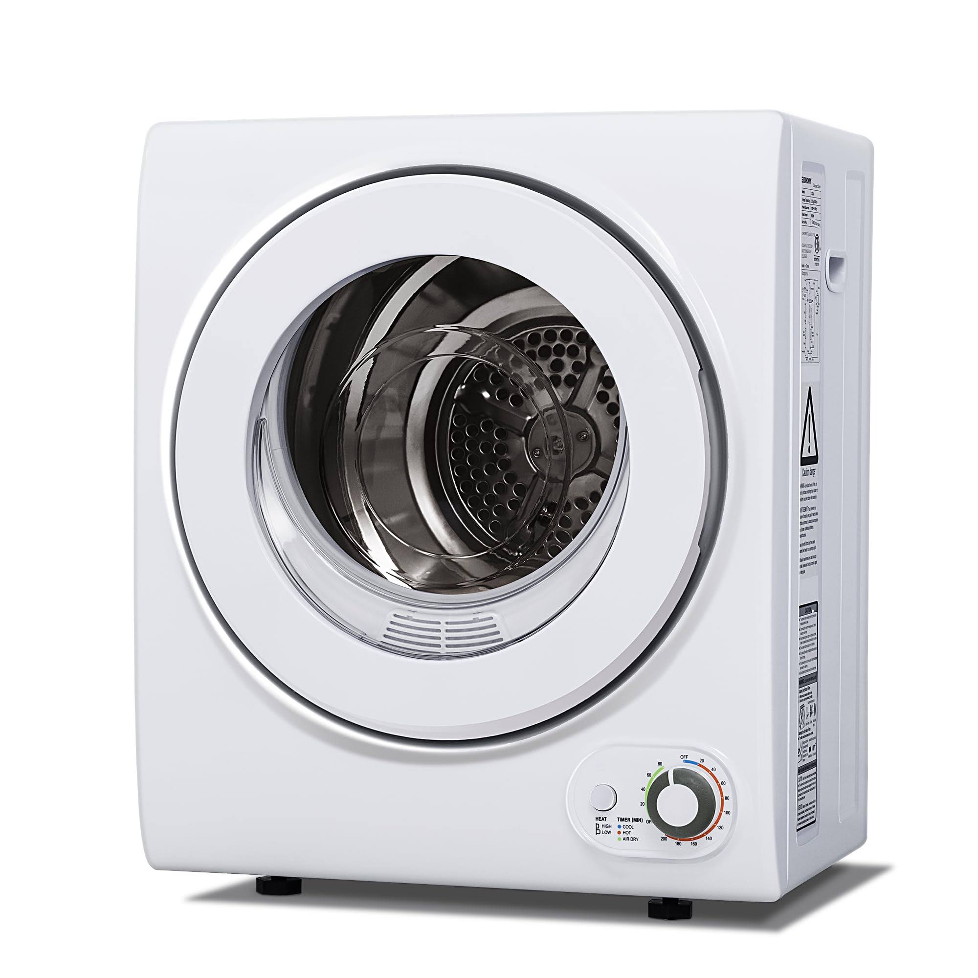 Euhomy 110V Portable Clothes Dryer 850W Compact Laundry Dryers 1.5 CU.FT Front Load Stainless Steel Electric Dryers Machine