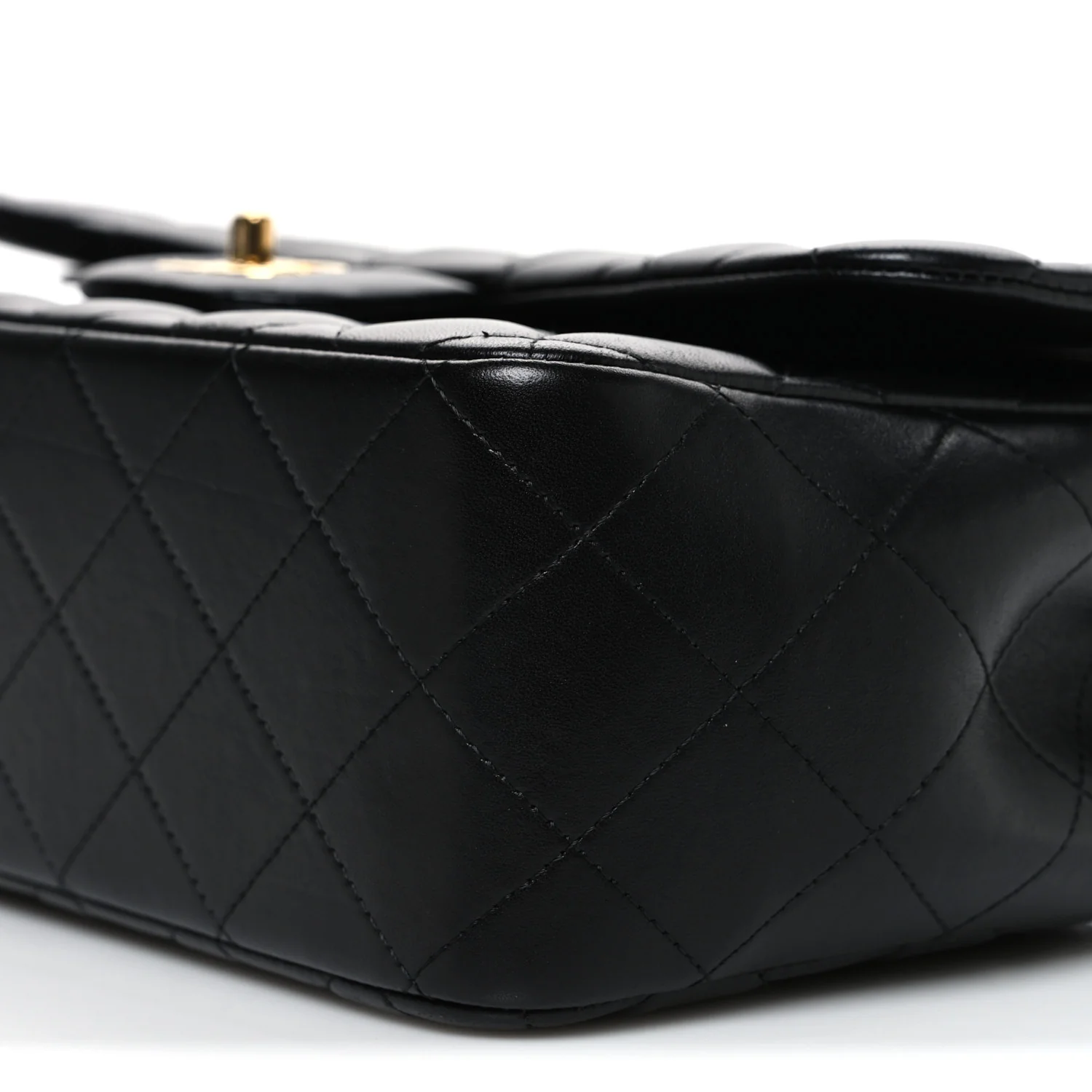 Lambskin Quilted Jumbo Double Flap Black
