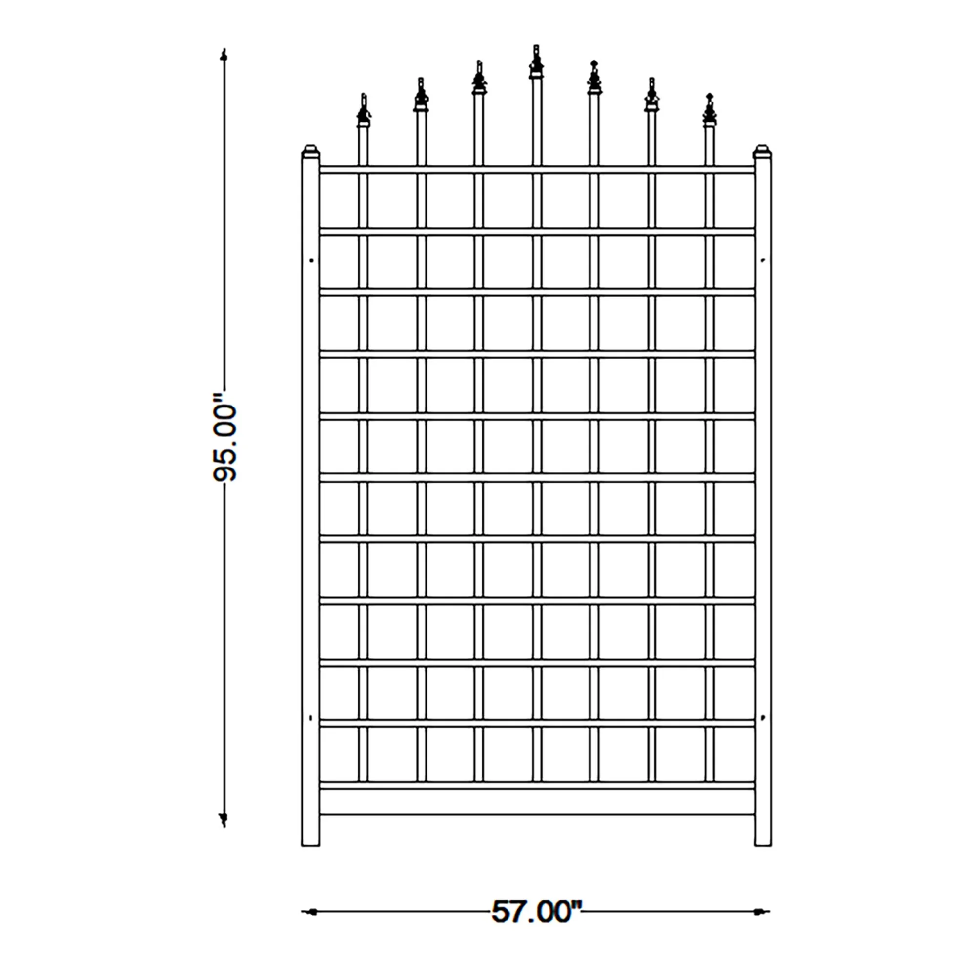 Dura-Trel Winchester 57 by 95 Inch Outdoor Garden Patio Trellis, Mocha