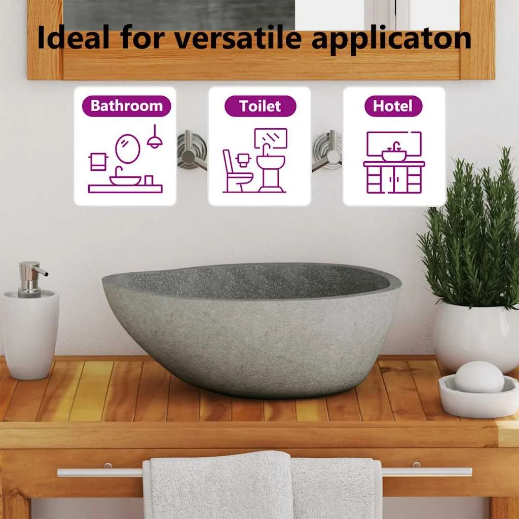 Bathroom Basin, Vessel Sink, Easy Assembly, (17.7"-20.9")x(13.4"-16.1")x4.5" River Stone(18.1"-20.5") - Image 10