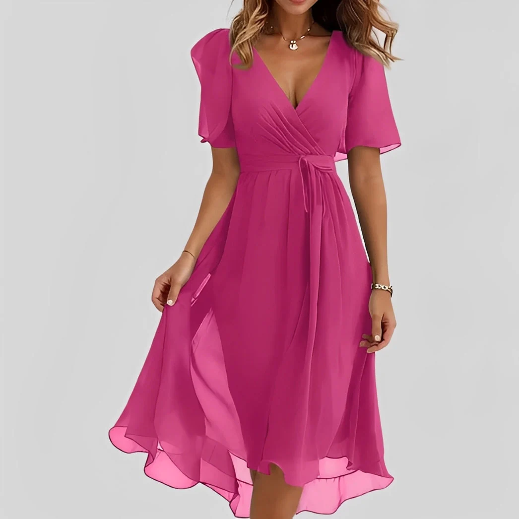 Emelia - Robe en chiffon à fleurs