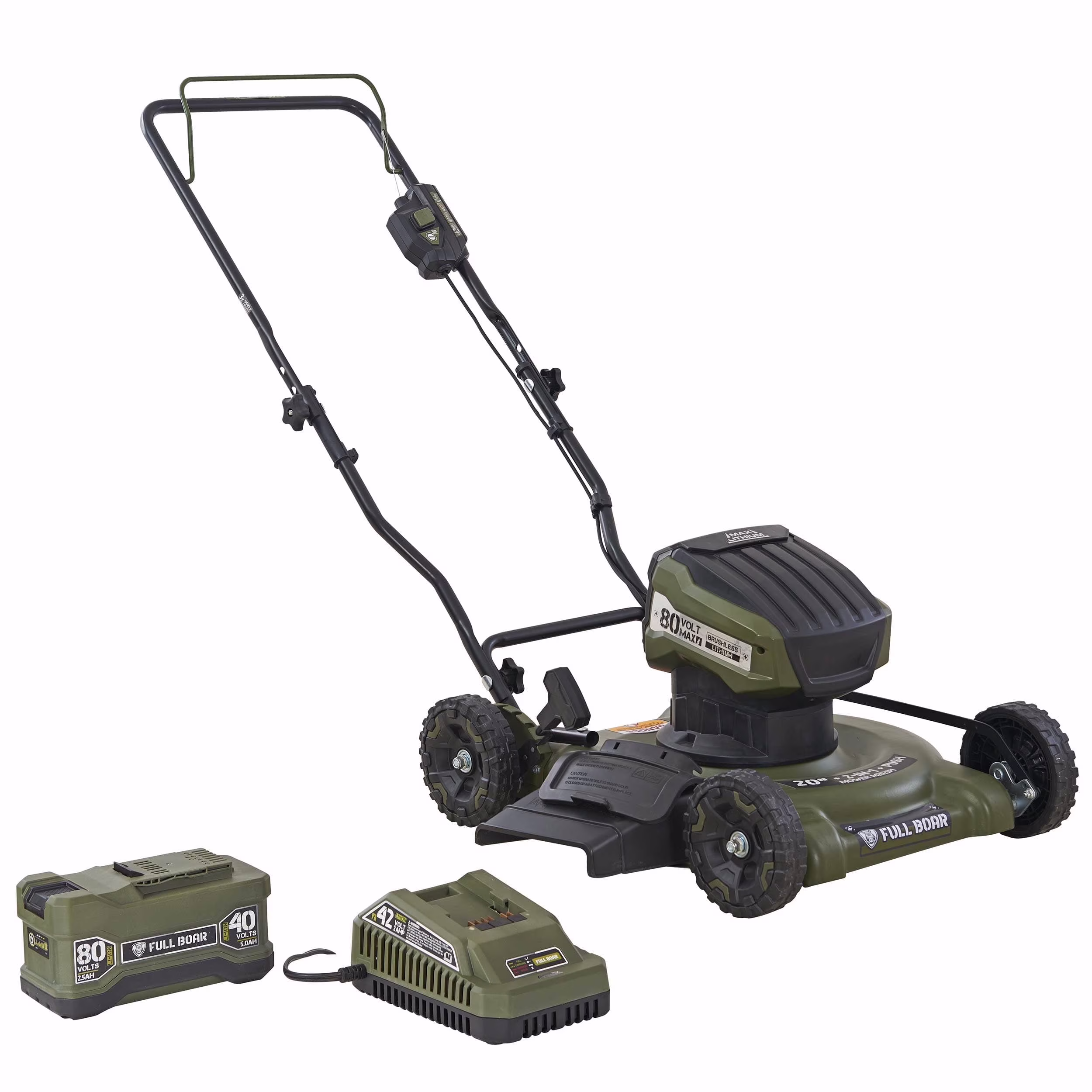 80V Brushless 20 in. Cordless Battery Walk Behind Push Lawn Mower, 2.5 Ah Battery and 1 Charger Included