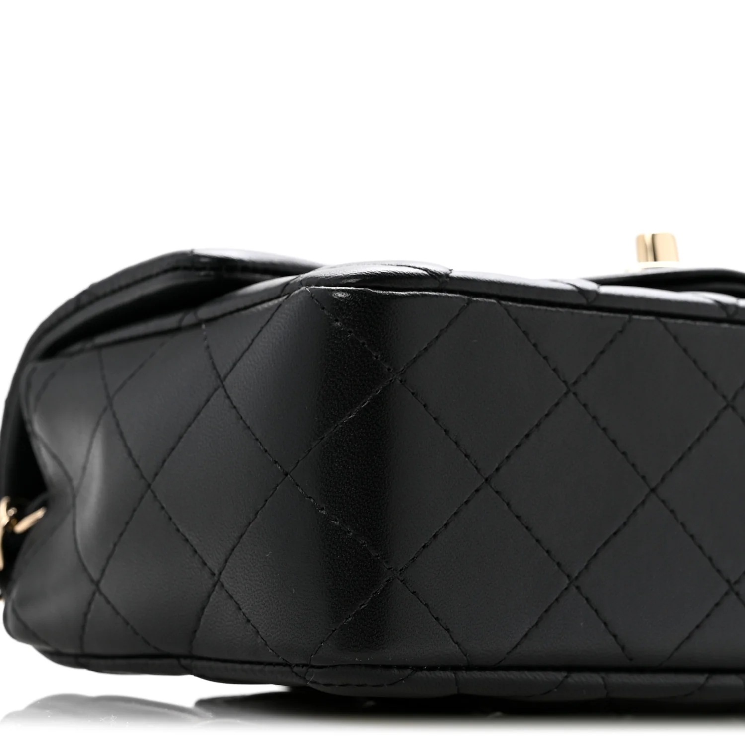 Lambskin Quilted Mini Rectangular Flap Black