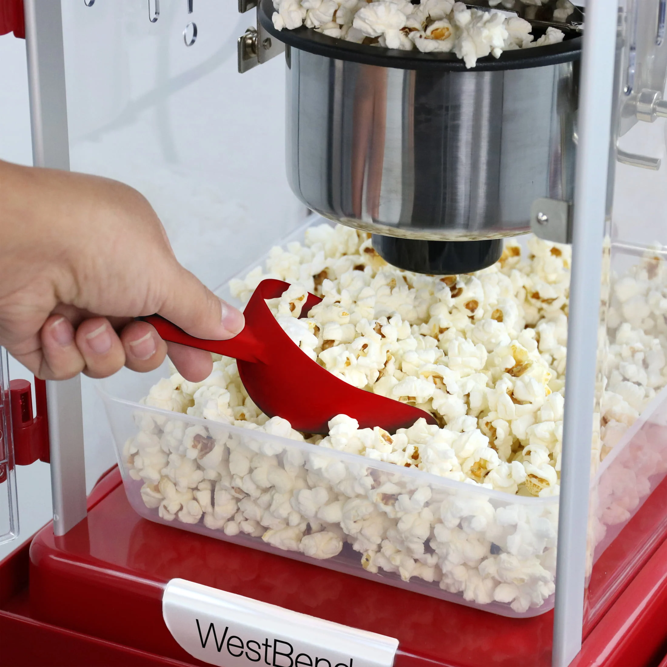 West Bend Popcorn Machine and Cart, 10 - Cup Capacity, in Red (PCMC20RD13), 14.35 lb., New