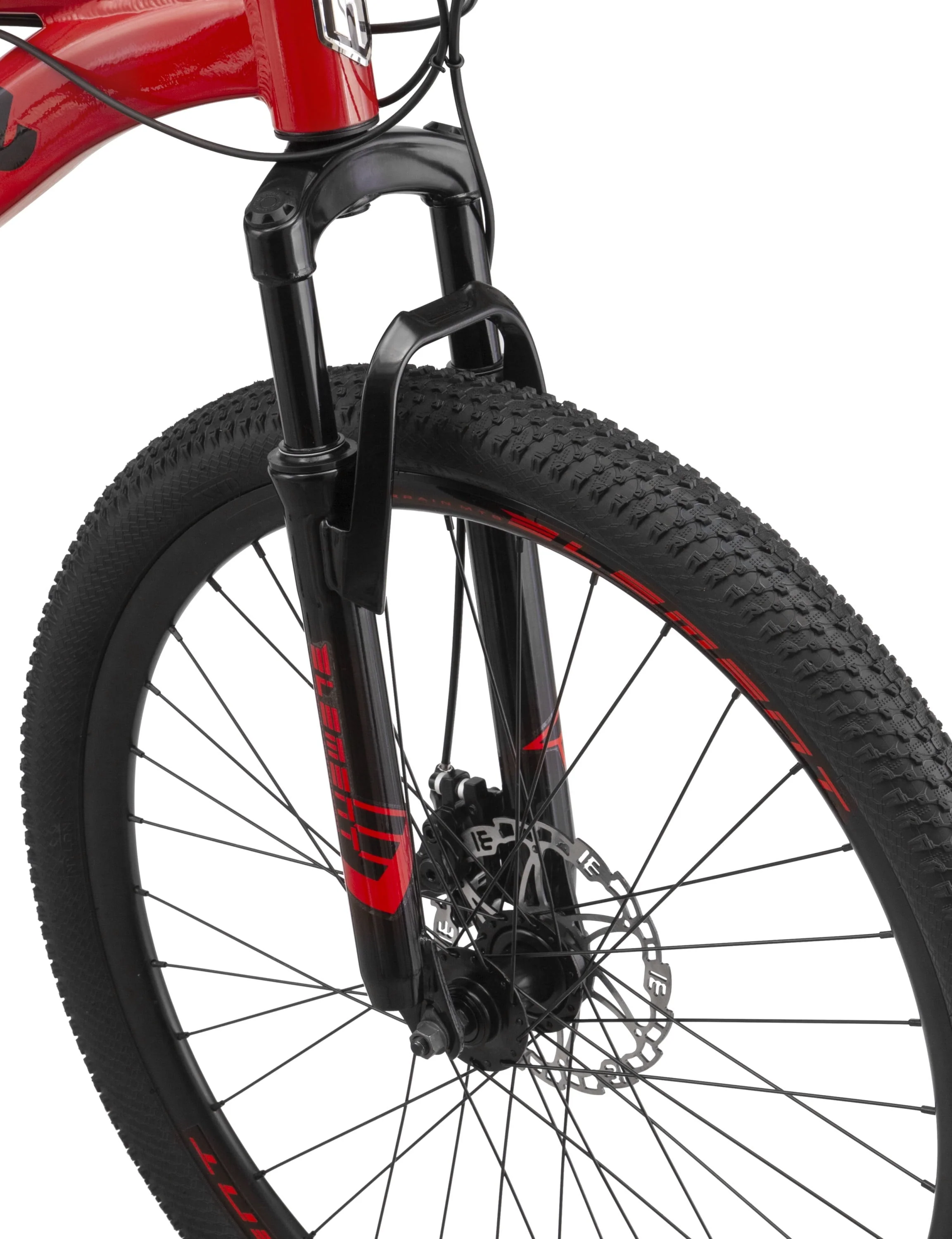 Mongoose 26 - In. Durham Unisex Mountain Bike, Red and Black, 21 Speeds