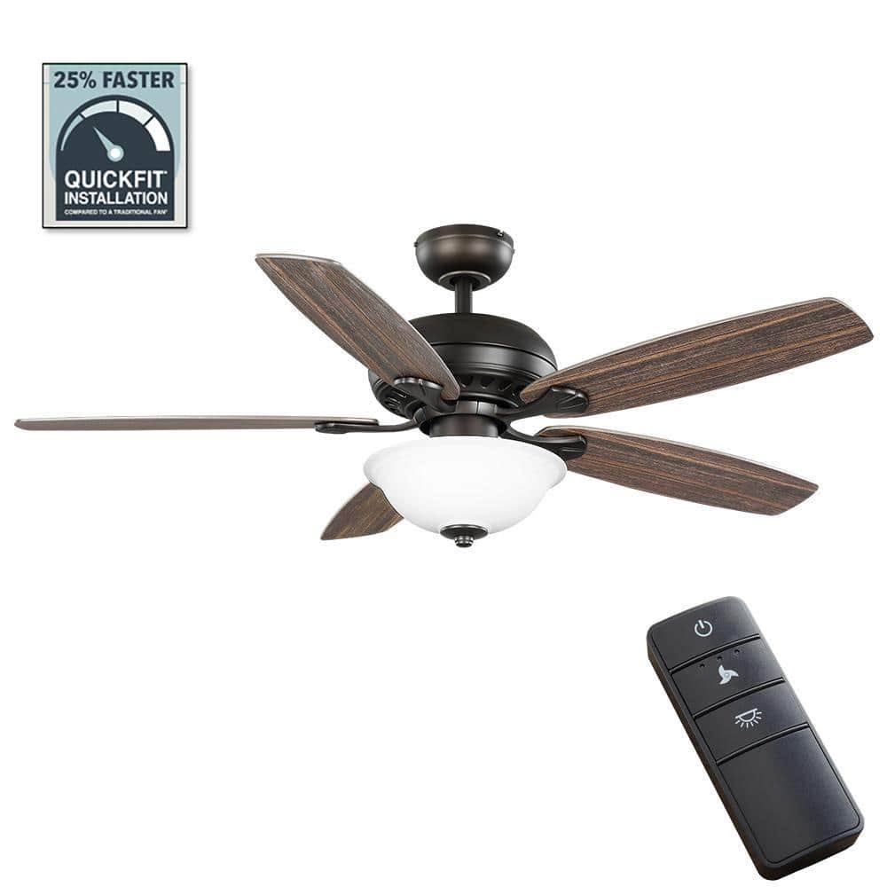 Hampton Bay 50271 Southwind II 52 in. Indoor LED Bronze Ceiling Fan with Light Kit, Reversible Blades and Remote Control