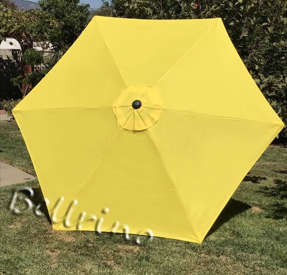 Bellrino Decor Replacement Yellow Strong & Thick Umbrella Canopy for 9ft 6 Ribs Yellow (Canopy Only)