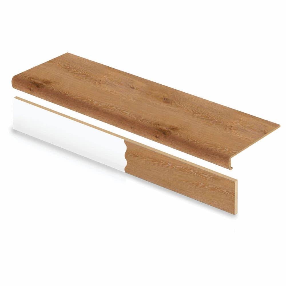 Cap A Tread Eagle Plains Oak 47 in. L x 12.15 in. W x 2.28 in. T Laminate Stair Tread and Reversible Riser Kit Adhesive, Medium