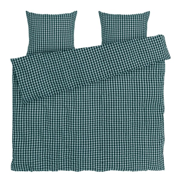 Bæk&Bølge sengetøy 220x220 cm grønn/lys blå