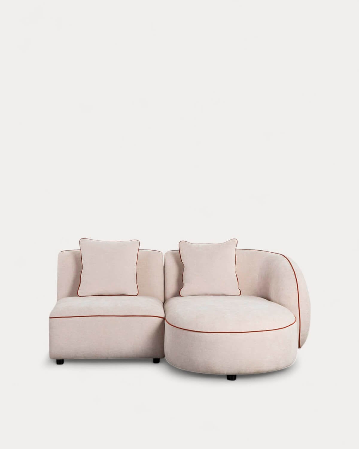 Ilham - Sofá Modular 2 Piezas Chaise Longue con Sillón de Tela Ilham